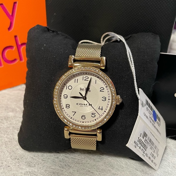 Coach 14502652 Madison White Dial Gold Tone Stainless Steel Women's Watch - Picture 1 of 6